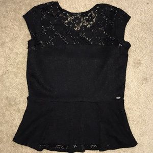 Black Lace Peplum